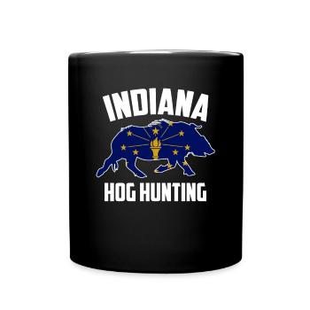 Indiana Hog Hunting Pig Wild Boars Boar Hog Hunter - Full Color Mug - black - Front