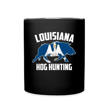 Louisiana Hog Hunting Pig Wild Boars Boar Hog Hunt - Full Color Mug - black - Front