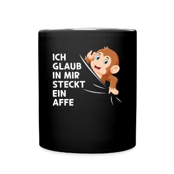 Ich glaub in mir steckt ein Affe - Orang-Utan Affe - Full Color Mug - black - Front