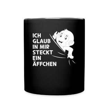 Orang-Utan Affen - Ich glaub in mir steckt ein Äf - Full Color Mug - black - Front