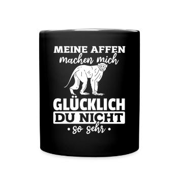Meine Affen Machen Mich Glücklich - Orang-Utan Af - Full Color Mug - black - Front