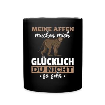 Orang-Utan Affen - Meine Affen Machen Mich Glückl - Full Color Mug - black - Front