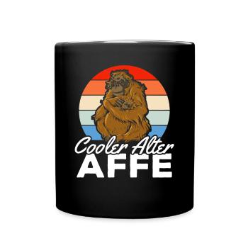 Cooler Alter Affe - Affen Schimpanse Orang-Utan Af - Full Color Mug - black - Front