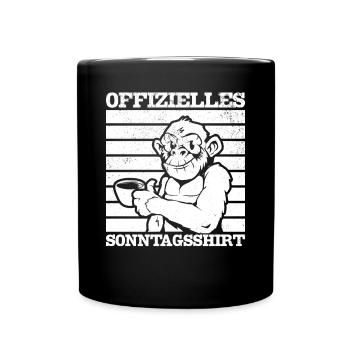 Affen Kaffee - Offizielles Sonntagsshirt Affe Oran - Full Color Mug - black - Front