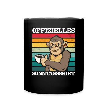 Affen Kaffee - Offizielles Sonntagsshirt Orang-Uta - Full Color Mug - black - Front