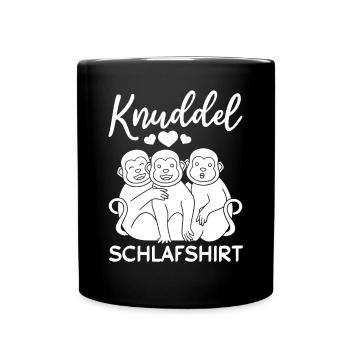 Knuddel Schlafshirt Affen - Süße Affen Orang-Utan - Full Color Mug - black - Front