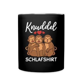 Knuddel Schlafshirt Affen - Süße Affen - Full Color Mug - black - Front