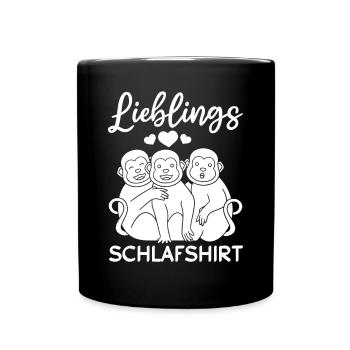 Süße Affen Orang-Utan - Lieblings Schlafshirt Affe - Full Color Mug - black - Front