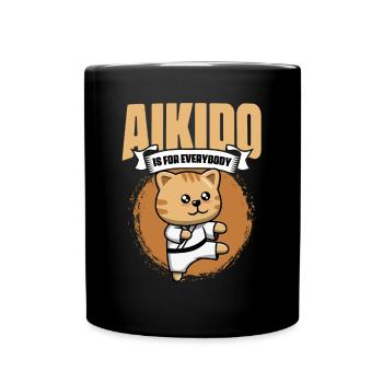 Kawaii Cat Aikido Martial Artist Coz Aikido Is For - Full Color Mug - black - Front