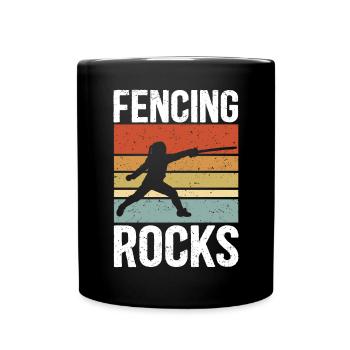 Fencing Rocks Fence Sport Fencer - Full Color Mug - black - Front