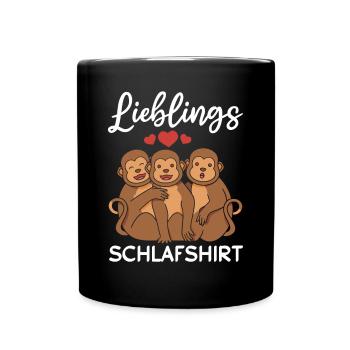 Lieblings Schlafshirt Affen - Süße Affen - Full Color Mug - black - Front