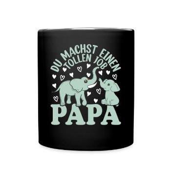 Papa Vatertag Papa Elefant Papa Vatertag - Full Color Mug - black - Front