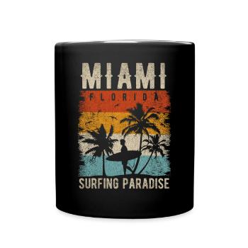 80s Miami Vintage Shirt Retro Miami Beach - Full Color Mug - black - Front