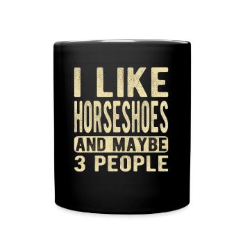 Horseshoes Saying - Full Color Mug - black - Front