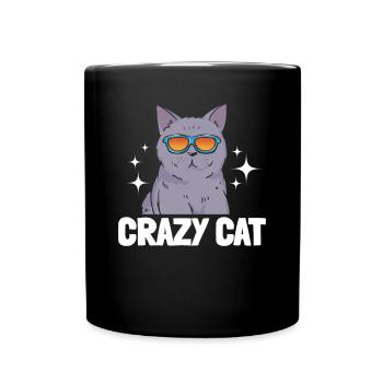 Crazy Cat Lover - Cat Owner Cat Lover - Crazy Cat - Full Color Mug - black - Front