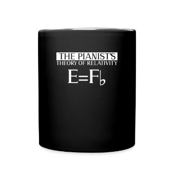The Pianist's Theory Of Relativity E = Fb - Piano - Full Color Mug - black - Front