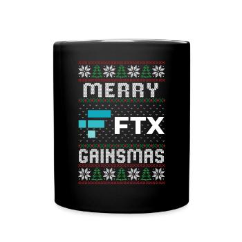 Merry Gainsmas FTX Ugly Christmas Sweater Risk - Full Color Mug - black - Front