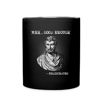 Funny Socrates thinker saying design - Full Color Mug - black - Front