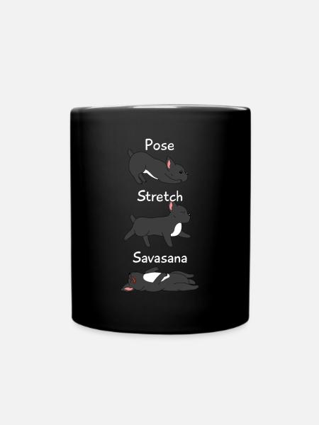 Pose Stretch Savasana French Bulldog - Full Color Mug - black