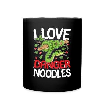 I Love Danger Noodles for Reptile Lover Snake - Full Color Mug - black - Front