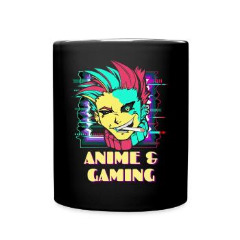 Cool anime gaming cosplay motif - Full Color Mug - black - Front