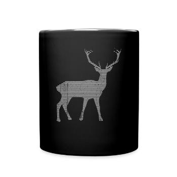 cerf - Tasse colorée - noir - Devant