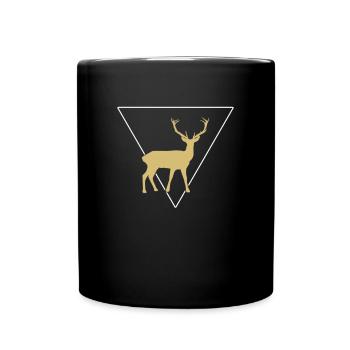cerf - Tasse colorée - noir - Devant