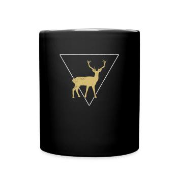 cerf - Tasse colorée - noir - Devant