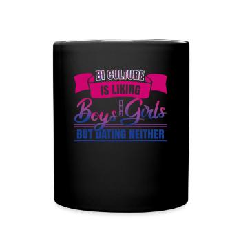 Bi Culture Bisexual Pride Flag - Full Color Mug - black - Front