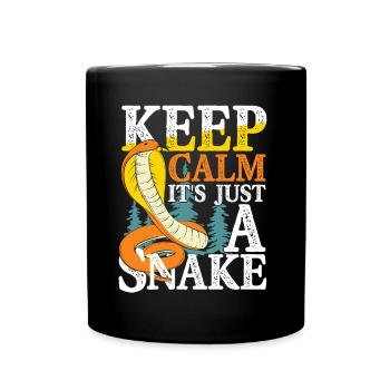 Keep Calm It's Just A Snake for Reptile Lover - Full Color Mug - black - Front