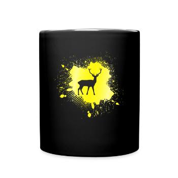 cerf - Tasse colorée - noir - Devant