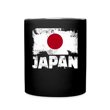 Japan Flag Vintage Distressed Japanese Grunge Trav - Full Color Mug - black - Front