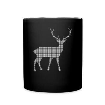 cerf - Tasse colorée - noir - Devant