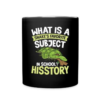 Snake's Favorite Subject In School HISSTORY - Full Color Mug - black - Front