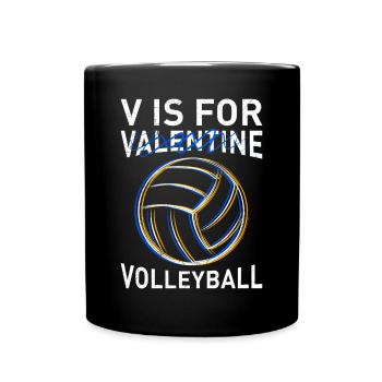 V is for Volleyball - Full Color Mug - black - Front