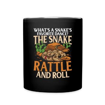 Snake's Favorite Dance THE SNAKE RATTLE AND ROLL - Full Color Mug - black - Front