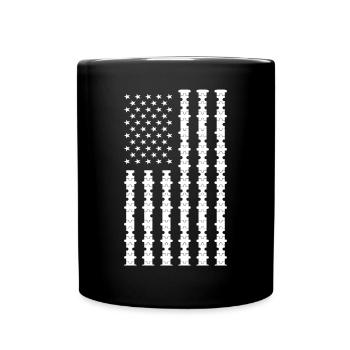 American Flag Puzzle Pieces Patriotic - Full Color Mug - black - Front