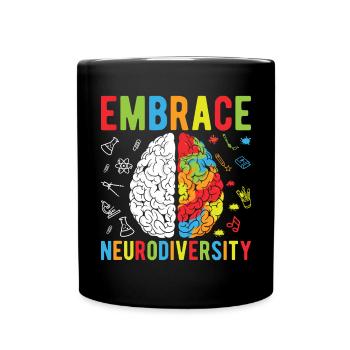 Embrace Neurodiversity For Neurodiversity Awarenes - Full Color Mug - black - Front