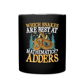 Which Snakes Are Best At Mathematics? Adders - Full Color Mug - black - Front