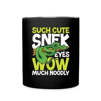 Such Cute Snek Eyes Wow Much Noodly - Full Color Mug - black - Front