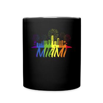 Miami Pride Skyline, Pride Parade Miami - Full Color Mug - black - Front
