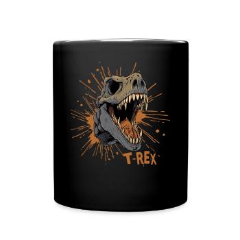 Prehistoric T-Rex Tyrannosaurus Rex Head Dinosaur - Full Color Mug - black - Front