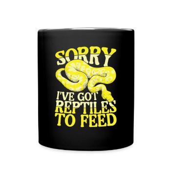 Sorry I've Got Reptiles To Feed - Full Color Mug - black - Front