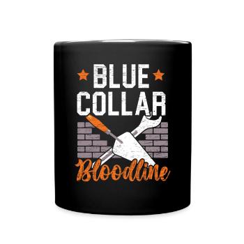 Blue Collar Bloodline Construction Bricklayer - Full Color Mug - black - Front