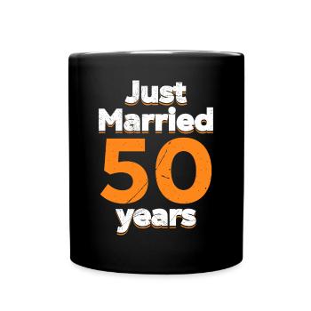 Just married 50 years golden wedding anniversary - Full Color Mug - black - Front