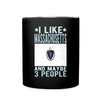 Massachusetts Flag US State - Full Color Mug - black - Front