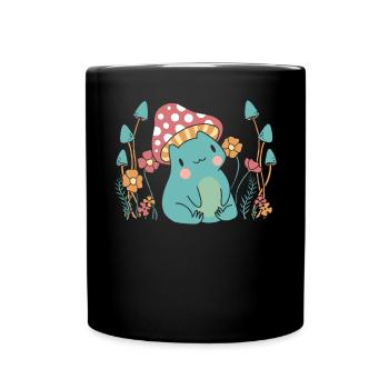 Cottagecore Mushroom Aesthetic Nature Conservation - Full Color Mug - black - Front