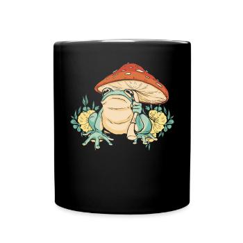 Cottagecore Mushroom Aesthetic Nature Conservation - Full Color Mug - black - Front