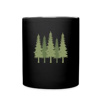 Forest Pine Trees - Full Color Mug - black - Front