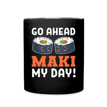 Cute Maki Pun Foodie Person - Full Color Mug - black - Front